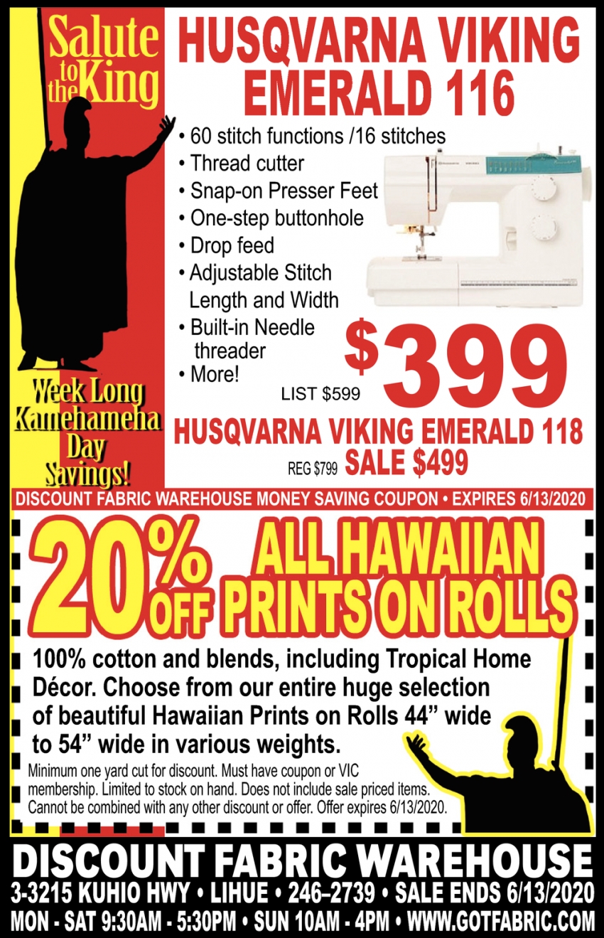 Salute to the King, Discount Fabric Warehouse, Lihue, HI