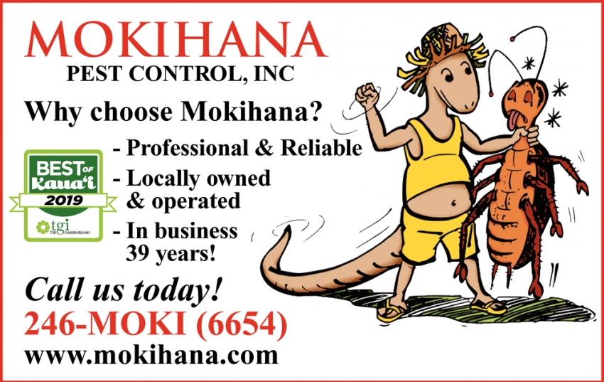 Call Us Today!, Mokihana Pest Control, Inc, Lihue, HI