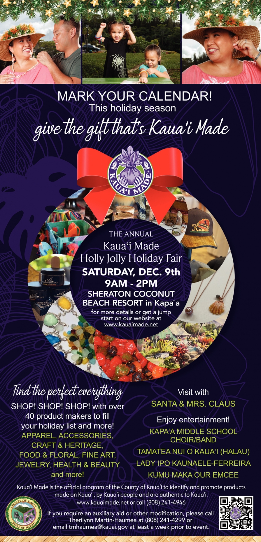 Find the Perfect Everything, County of Kaua'i Kauai Made Holiday Fair