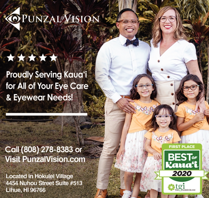 Proudly Serving Kaua'i for All Your Eye Care & Eyewear Needs!, Punzal